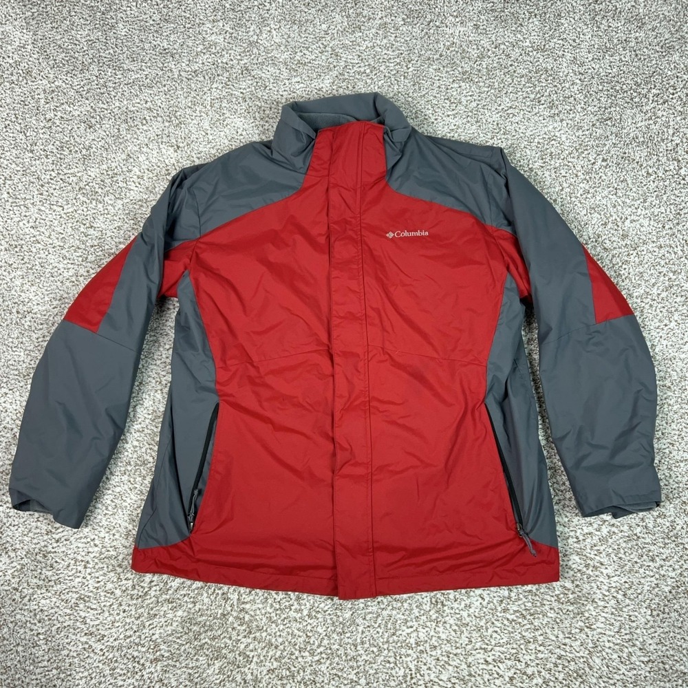 Columbia‎ Jacket Mens XL Red Gray Interchange 3 in 1 Insulated Winter Outdoor